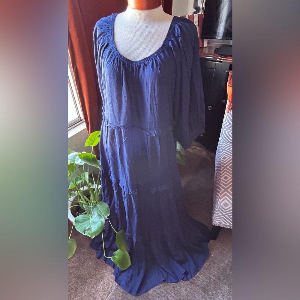 Blue Tiered Dress The Avenue
